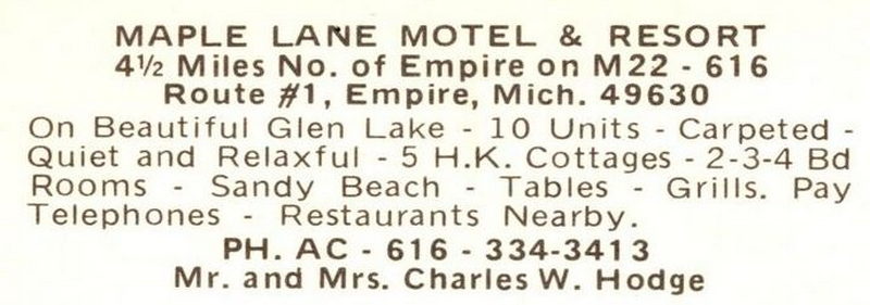 Maple Lane Resort (Maple Lane Motel) - Vintage Postcard (newer photo)